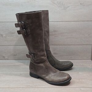 Born Women Leather Riding Boots moto shoes sz 8